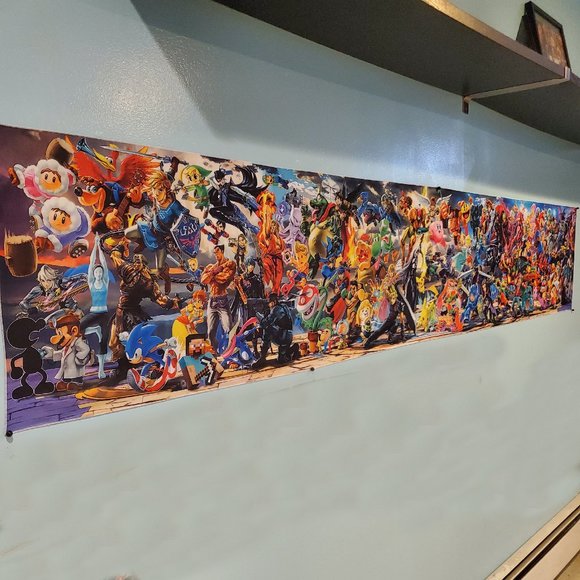 8 foot Super Smash Bros. Ultimate Mural Everyone Is Here! banner tapestry flag - Picture 3 of 10